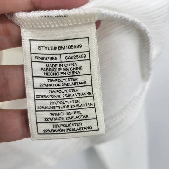 BB DAKOTA By Steve Madden Optic White Ribbed Long Sleeve Top SIZE US XL NWT NEW - Picture 9 of 15